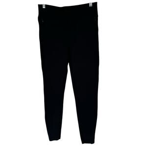 CAbi Black Ponte Knit Pull-On Zipped Ankle Leggings Pants Sz Small 4517